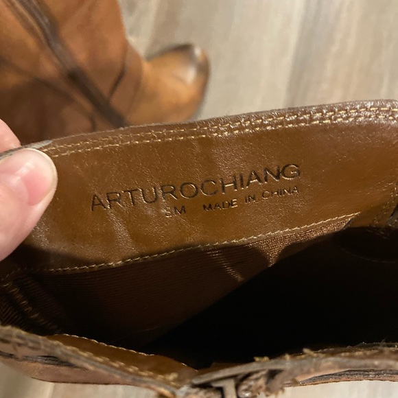 Arturo Chiang brown leather boots women’s size 8m - Picture 2 of 6